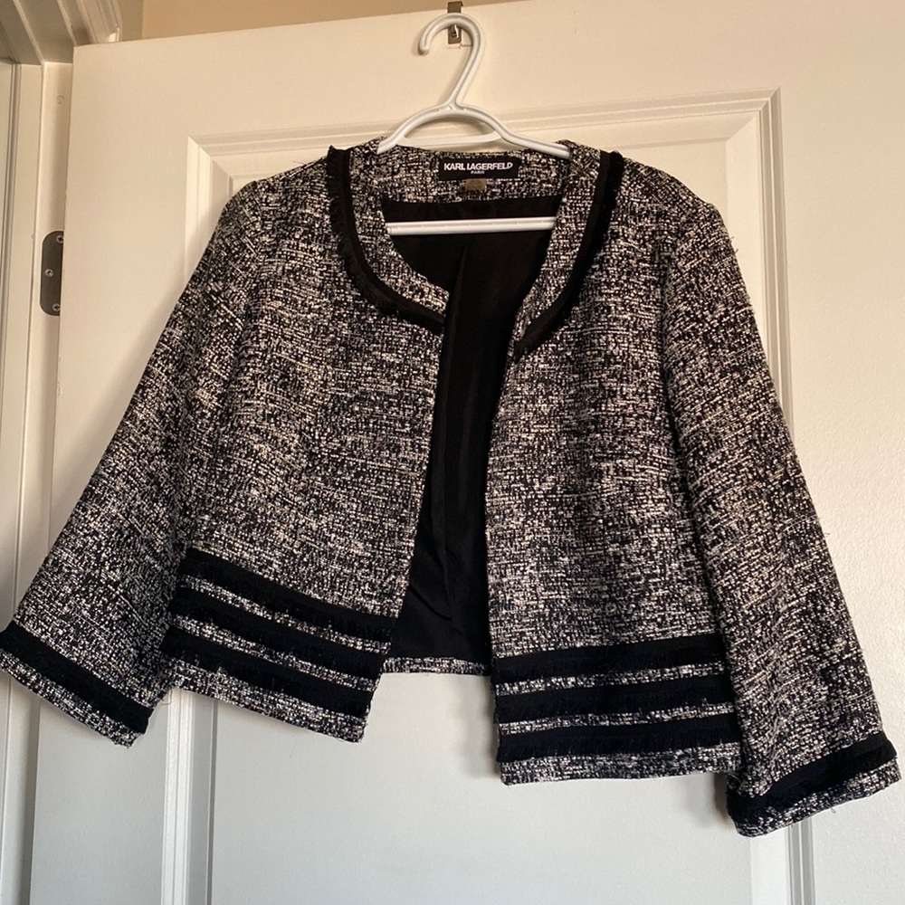 Karl Lagerfeld Paris detailed Tweed style blazer